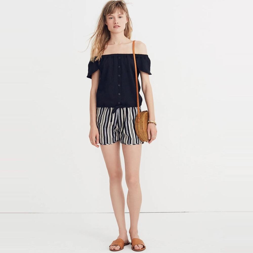 Madewell Texture & Thread Off-the-Shoulder Top size Large